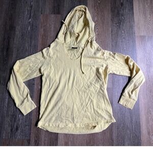 Outfitter Trading Co Hoodie Womens‎ Small Yellow V-Neck Lightweight Pullover